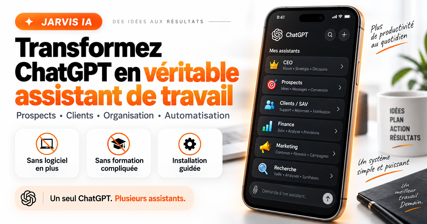 JARVIS IA : transformez ChatGPT en systeme de travail complet pour 99 EUR