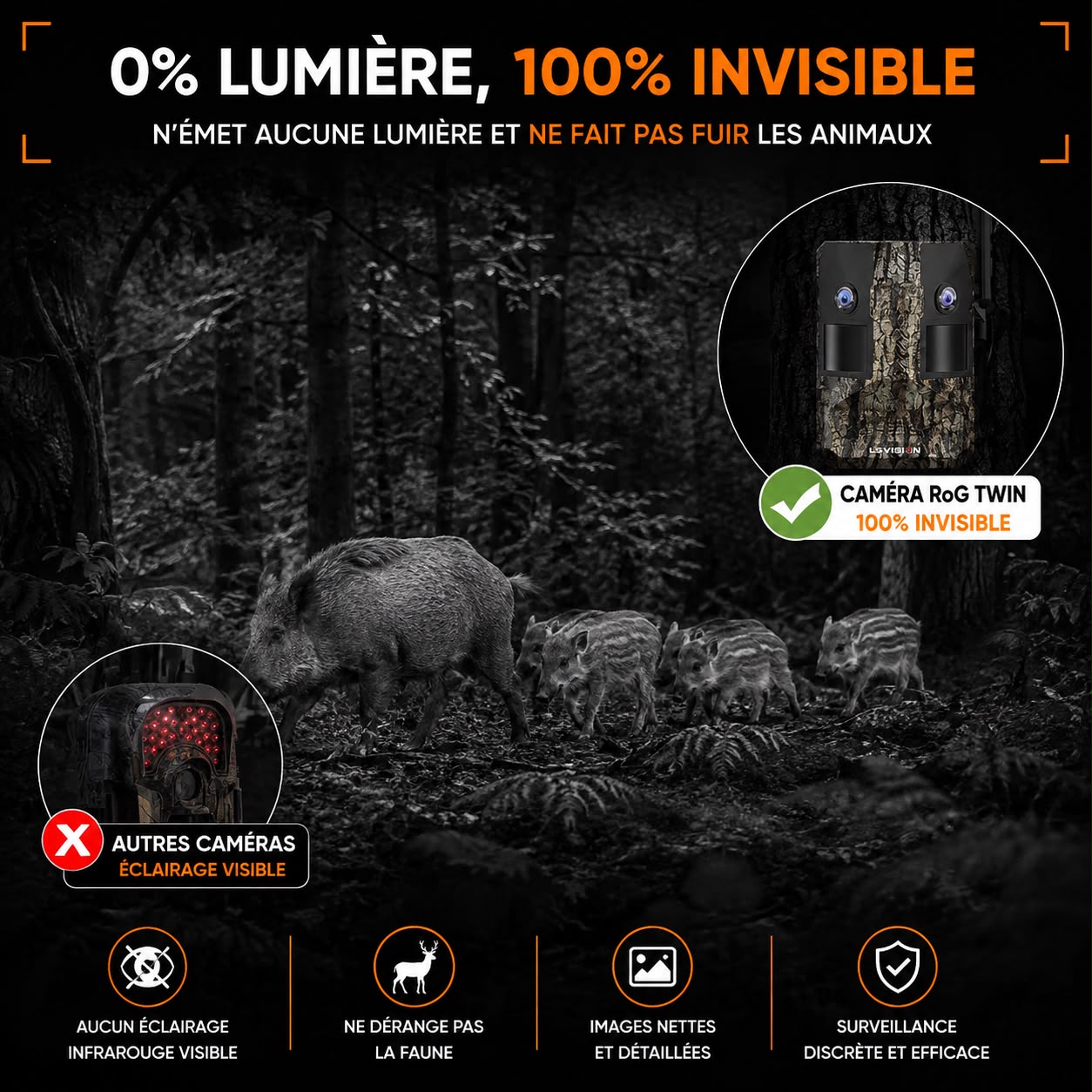 RoG TWIN — IR 940 nm invisible pour le gibier, 100% discret la nuit