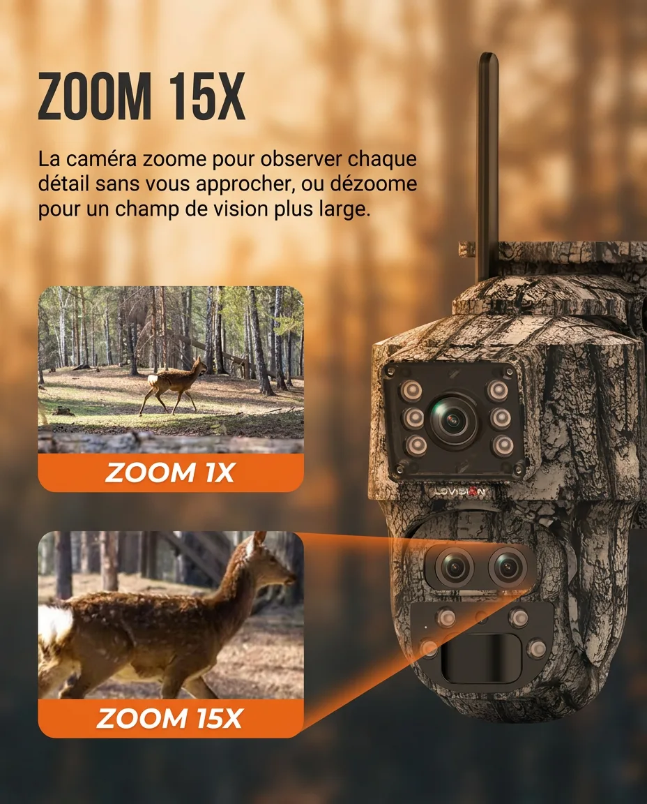 RoG V360 — Caméra solaire 4G motorisée + Zoom optique 15x — vue 6