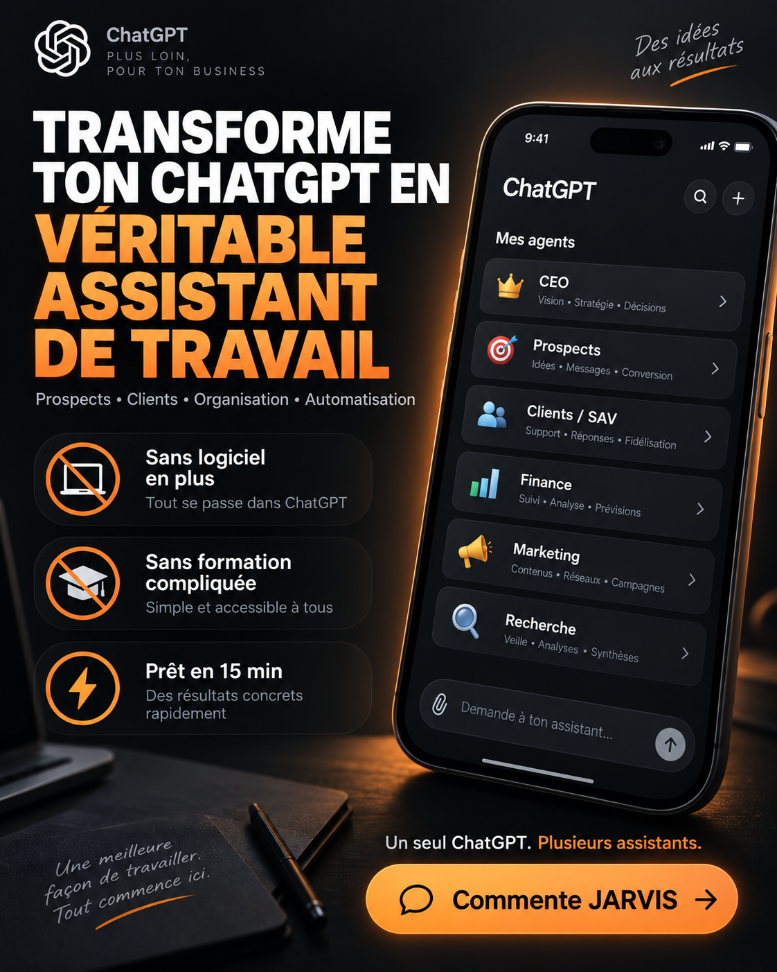 JARVIS IA — Transformez ChatGPT en assistant de travail