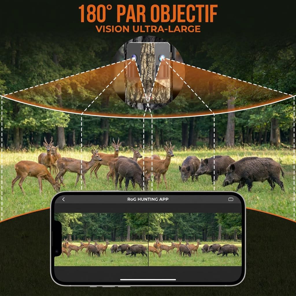 RoG TWIN – Caméra de chasse Live solaire 4G double objectif 180° — vignette 4